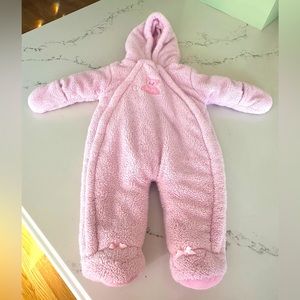 Baby Girl Bunting Snowsuit, 6-9 Mos., EUC